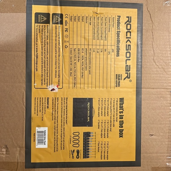 ROCKSOLARΒ 60 WattβFoldable Solar Panel Kit Cell Solar Battery Charger - Picture 9 of 10